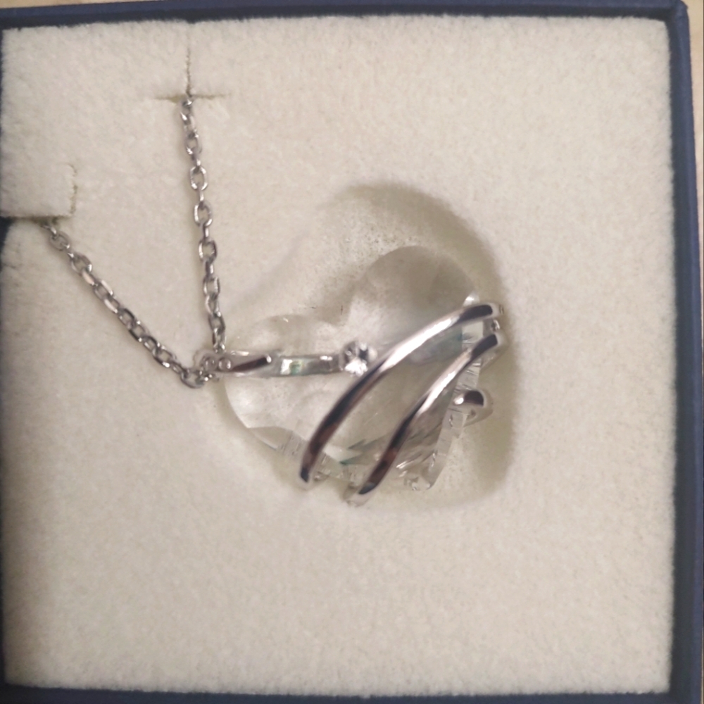 Swarovski Crystal Heart Necklace sterling silver